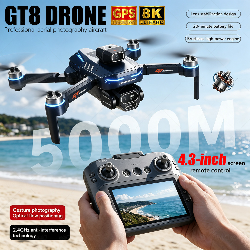Drone RC GT8 HD BARU 4K Profes - Drone Surveying ulasan dan harga